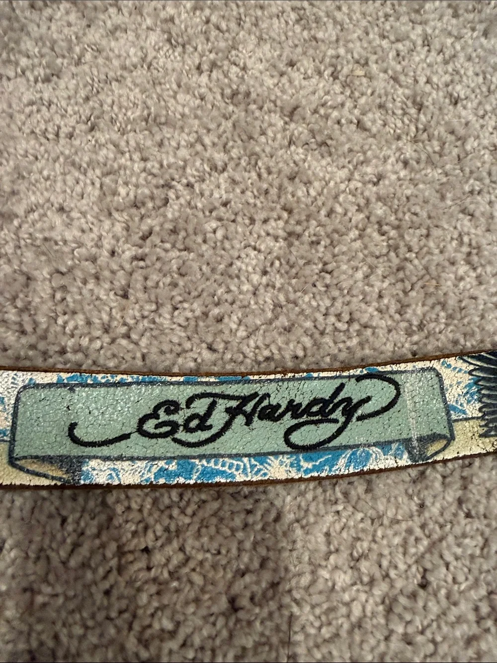 Ed Hardy Y2K Traditional Tattoo Style Leather Belt